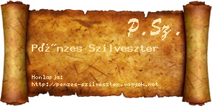 Pénzes Szilveszter névjegykártya